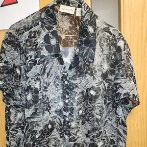 Apparenza black and white floral blouse